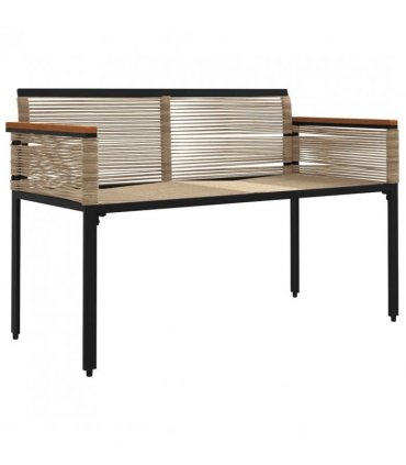 vidaXL Outdoor Bench Beige and Cream White 117 x 54 x 74.5 cm