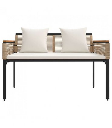 vidaXL Outdoor Bench Beige and Cream White 117 x 54 x 74.5 cm