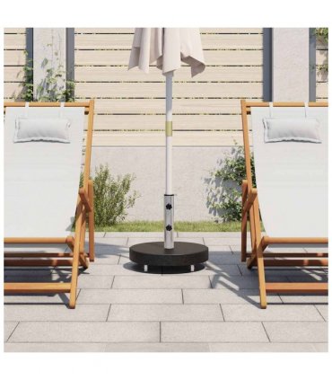 vidaXL Parasol Base | Black | Granite, Stainless Steel | 30 kg | Rollable