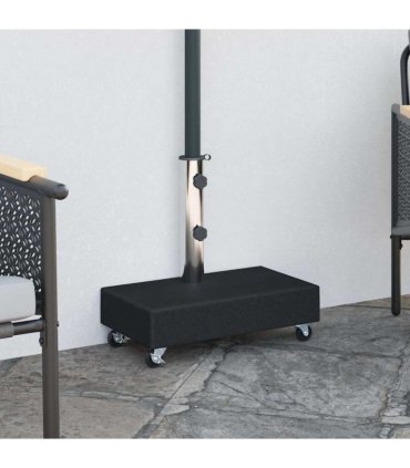 vidaXL Umbrella Base | Black | Granite, Stainless Steel | Heavy Weight Endurance