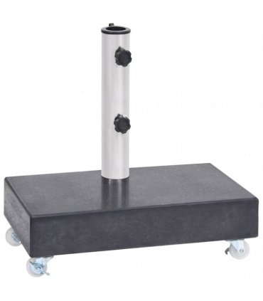 vidaXL Umbrella Base | Black | Granite, Stainless Steel | Heavy Weight Endurance