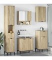 vidaXL Bathroom Furniture Set Sonoma Oak Engineered wood, Metal