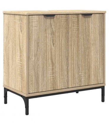 vidaXL Bathroom Furniture Set Sonoma Oak Engineered wood, Metal