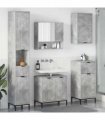 vidaXL Bathroom Furniture Set Concrete Grey Engineered wood, Metal