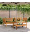 vidaXL Garden Pallet Corner Sofa | Natural wood | Solid acacia wood | Large — Model: 2x corner
