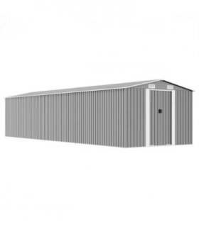 vidaXL Garden Shed Grey 257x990x181 cm Galvanised steel