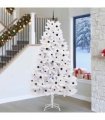 vidaXL Artificial Hinged Christmas Tree White 270 cm PVC and Steel — Colour: Black