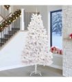 vidaXL Artificial Hinged Christmas Tree White 270 cm PVC and Steel — Colour: Gold