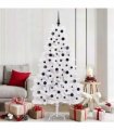 vidaXL Artificial Hinged Christmas Tree White 180 cm PVC and Steel — Colour: Black