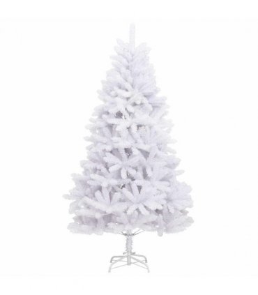 vidaXL Artificial Hinged Christmas Tree White 240 cm PVC and Steel — Colour: Red