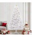 vidaXL Artificial Hinged Christmas Tree White 240 cm PVC and Steel — Colour: Gold