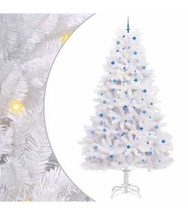 vidaXL Artificial Hinged Christmas Tree White 300 cm PVC and Steel — Colour: Blue