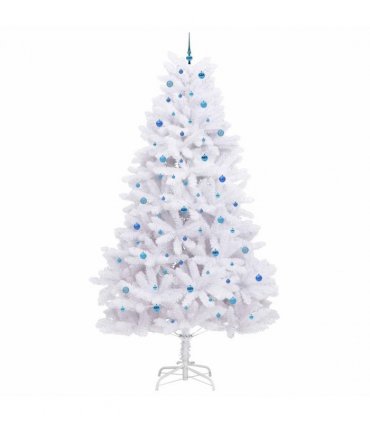 vidaXL Artificial Hinged Christmas Tree White 300 cm PVC and Steel — Colour: Blue