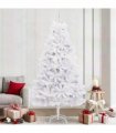 vidaXL Artificial Hinged Christmas Tree White 240 cm PVC and Steel — Colour: Silver