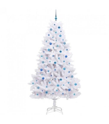 vidaXL Artificial Hinged Christmas Tree White 240 cm PVC and Steel — Colour: Blue