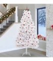 vidaXL Artificial Hinged Christmas Tree White 270 cm PVC and Steel — Colour: Red