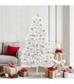 vidaXL Artificial Hinged Christmas Tree White 180 cm PVC and Steel — Colour: Gold