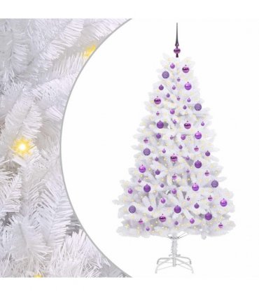 vidaXL Artificial Hinged Christmas Tree White 180 cm PVC and Steel — Colour: Lilac