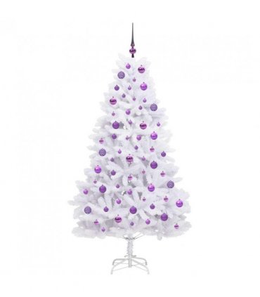 vidaXL Artificial Hinged Christmas Tree White 180 cm PVC and Steel — Colour: Lilac