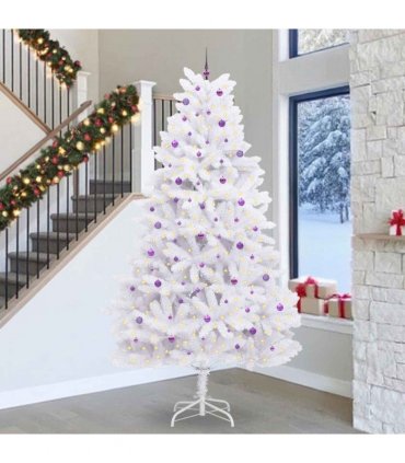 vidaXL Artificial Hinged Christmas Tree White 300 cm PVC and Steel — Colour: Lilac