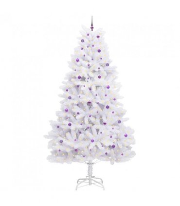 vidaXL Artificial Hinged Christmas Tree White 300 cm PVC and Steel — Colour: Lilac