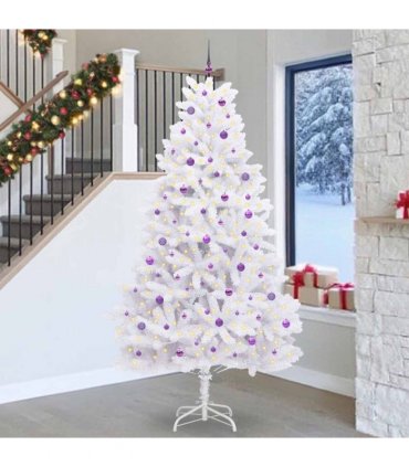 vidaXL Artificial Hinged Christmas Tree White 270 cm PVC and Steel — Colour: Lilac