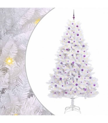 vidaXL Artificial Hinged Christmas Tree White 270 cm PVC and Steel — Colour: Lilac