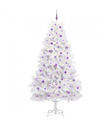vidaXL Artificial Hinged Christmas Tree White 270 cm PVC and Steel — Colour: Lilac
