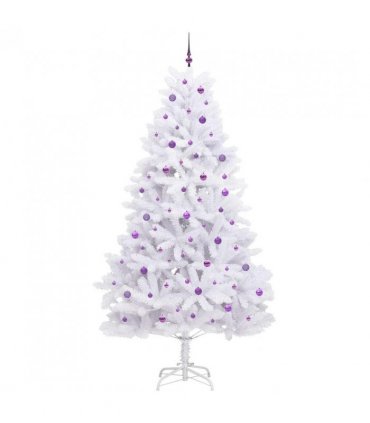 vidaXL Artificial Hinged Christmas Tree White 270 cm PVC and Steel — Colour: Lilac