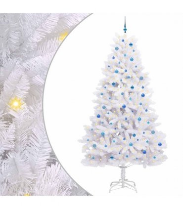 vidaXL Artificial Hinged Christmas Tree White 270 cm PVC and Steel — Colour: Blue