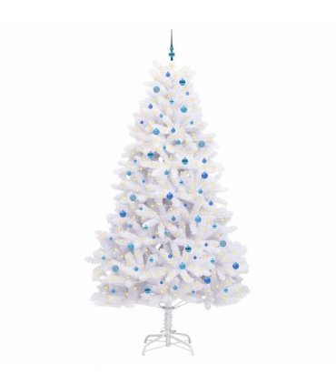 vidaXL Artificial Hinged Christmas Tree White 270 cm PVC and Steel — Colour: Blue