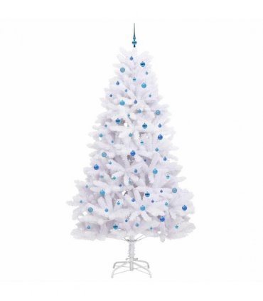 vidaXL Artificial Hinged Christmas Tree White 270 cm PVC and Steel — Colour: Blue