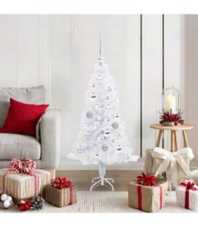 vidaXL Artificial Christmas Tree with Stand White 120 cm PVC and Steel — Colour: Silver