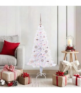 vidaXL Artificial Christmas Tree with Stand White 120 cm PVC and Steel — Colour: Pink