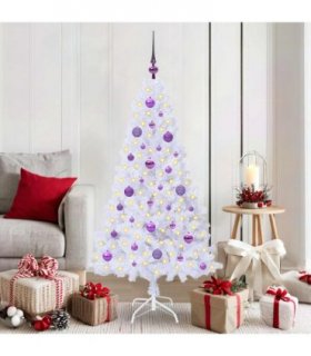 vidaXL Artificial Christmas Tree with Stand White 150 cm PVC and Steel — Colour: Lilac — V0672010803