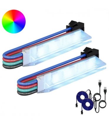 vidaXL LED Strip 2 pcs Black and White 1745 mm Copper and Plastic