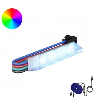 vidaXL LED Strip 2 pcs Black and Multicolour 1745 mm — Model: LED strip 2 branches
