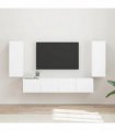 vidaXL TV Wall Cabinet Set Wall-mounted 4 pcs White Engineered Wood