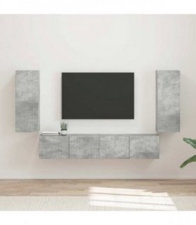 vidaXL TV Wall Cabinet Set 4 pcs Concrete Grey Engineered Wood