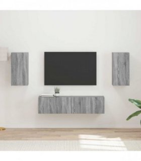 vidaXL TV Cabinet Set 4 pcs Grey Sonoma Engineered Wood