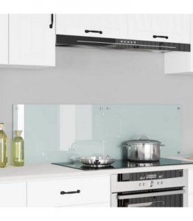 vidaXL Kitchen Backsplash 2 pcs White 70 x 40 cm Tempered Glass — Colour: Milk, Size: 70 x 40 x 0.8 cm