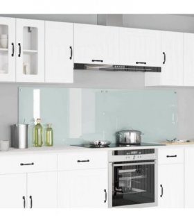 vidaXL Kitchen Backsplash 2 pcs White 100 x 60 cm Tempered Glass — Colour: Milk, Size: 100 x 60 x 0.8 cm