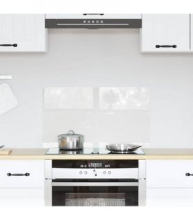 vidaXL Kitchen Backsplash Transparent 70 x 40 cm Tempered Glass — Size: 70 x 40 x 0.8 cm
