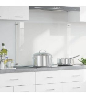 vidaXL Kitchen Backsplash Transparent 90 x 60 cm Tempered Glass — Size: 90 x 60 x 0.8 cm