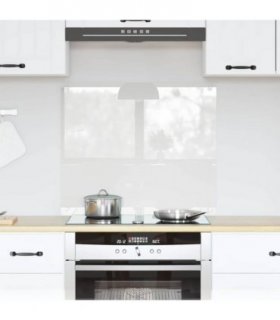 vidaXL Kitchen Backsplash Transparent 70 x 60 cm Tempered Glass — Size: 70 x 60 x 0.8 cm