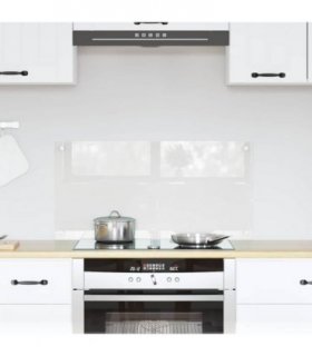 vidaXL Kitchen Backsplash Transparent 80 x 40 cm Tempered Glass — Size: 80 x 40 x 0.8 cm
