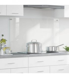 vidaXL Kitchen Backsplash Transparent 100 x 60 cm Tempered Glass — Size: 100 x 60 x 0.8 cm