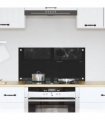 vidaXL Kitchen Backsplash Black 80 x 40 cm Tempered Glass — Size: 80 x 40 x 0.8 cm