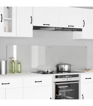 vidaXL Kitchen Backsplash 2 pcs Transparent 90 x 50 cm Tempered Glass — Size: 90 x 50 x 0.8 cm