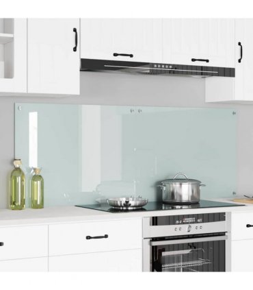 vidaXL Kitchen Backsplash 2 pcs White 80 x 60 cm Tempered Glass — Colour: Milk, Size: 80 x 60 x 0.8 cm